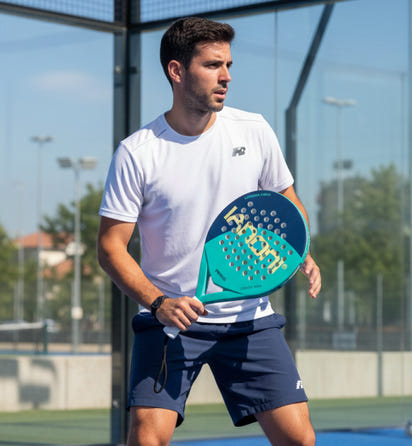 Raquette de Padel IANONI pour débutant - Surface en fibre de carbone avec noyau en mousse flexible à mémoire EVA