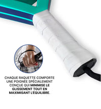Raquette de Padel IANONI pour débutant - Surface en fibre de carbone avec noyau en mousse flexible à mémoire EVA