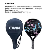 Raquette de padel CAMEWIN - Surface de la raquette MP convient à tous les types de joueurs